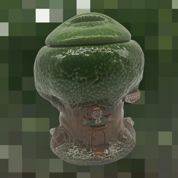 Keebler Vintage 1980's Elf Treehouse Cookie Snack Treat Jar Kitchen Collectible - Picture 4 of 16